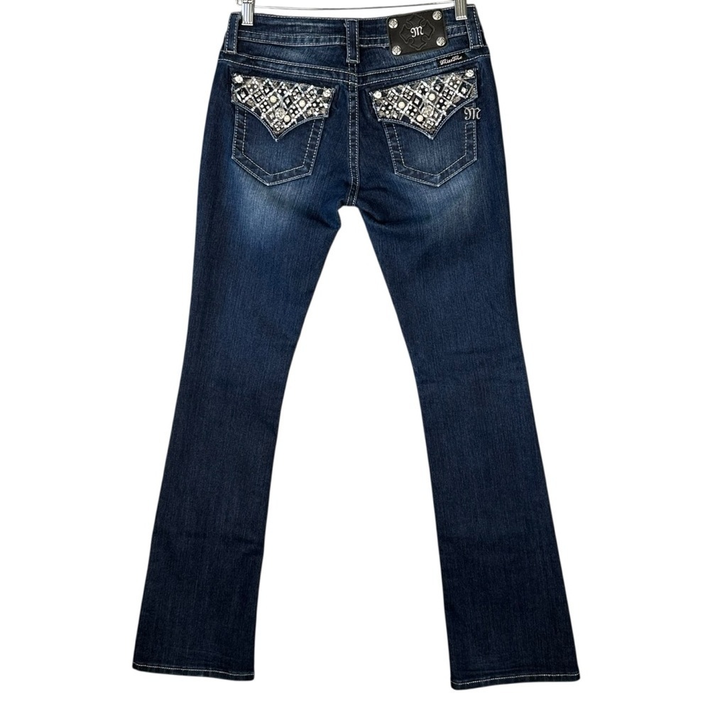 Miss Me Signature Boot Cut Size 28 Womens Denim Designer Blue Jeans 33" Inseam